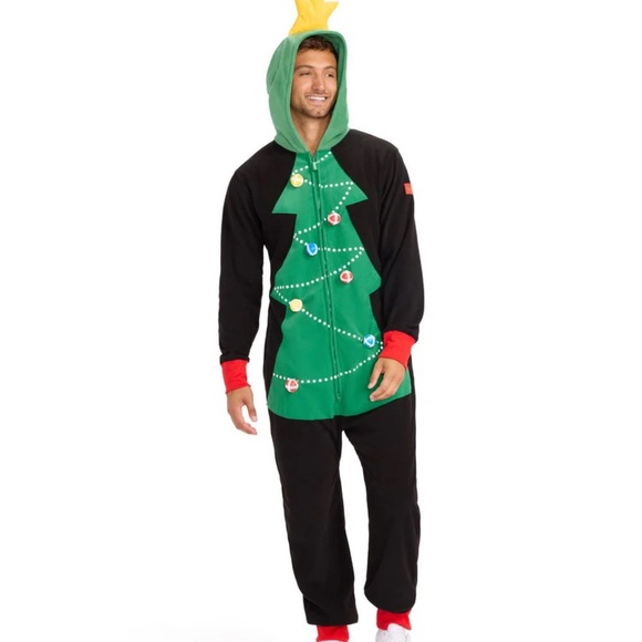 Tipsy Elves Christmas Tree Toss Game Jumpsuit - Picture 1 of 15